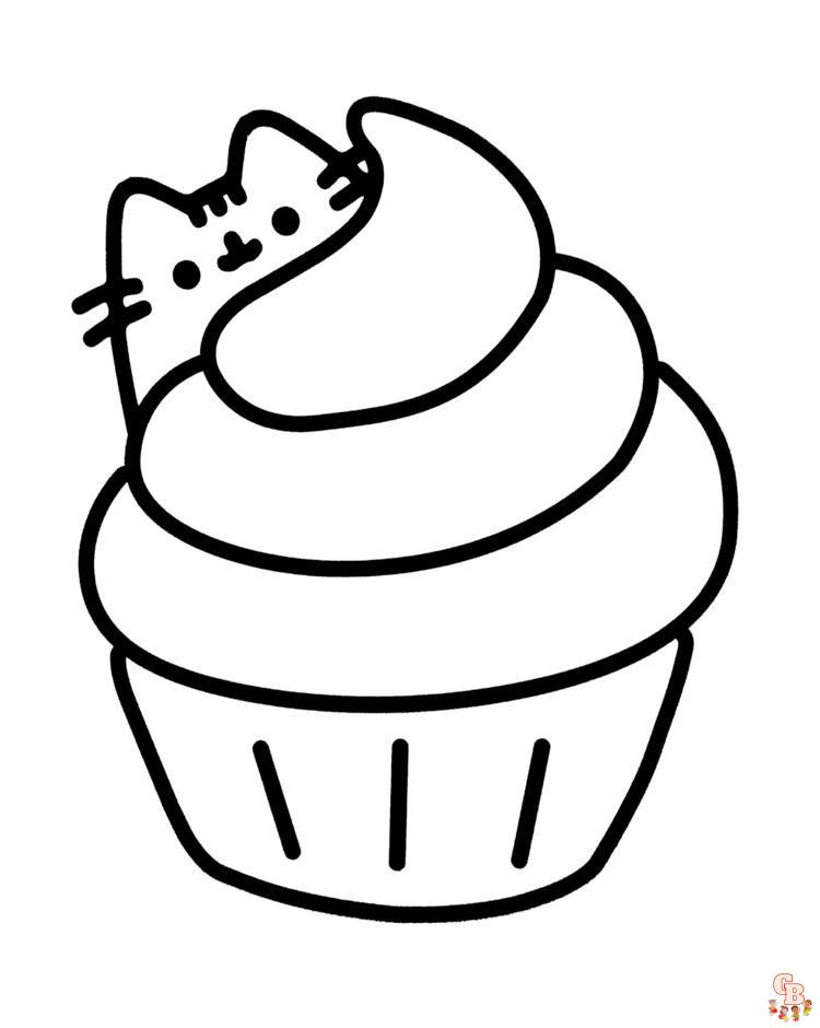 Pusheen Eating Ice Cream Coloring Pages 5
