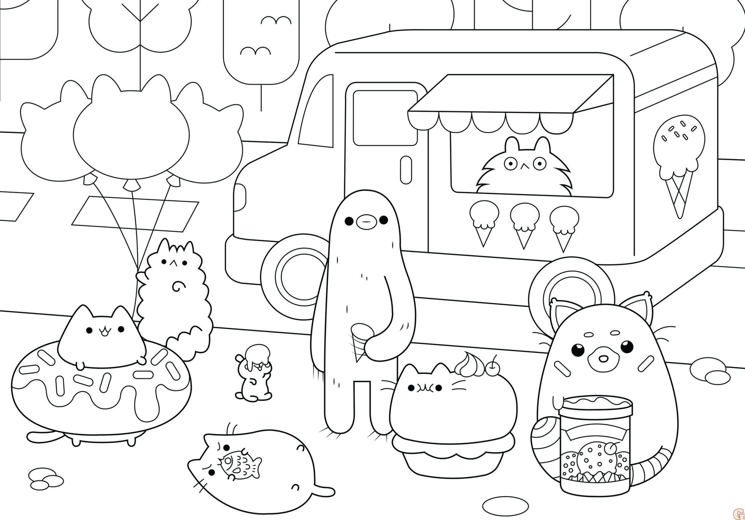 Pusheen House Coloring Pages 3