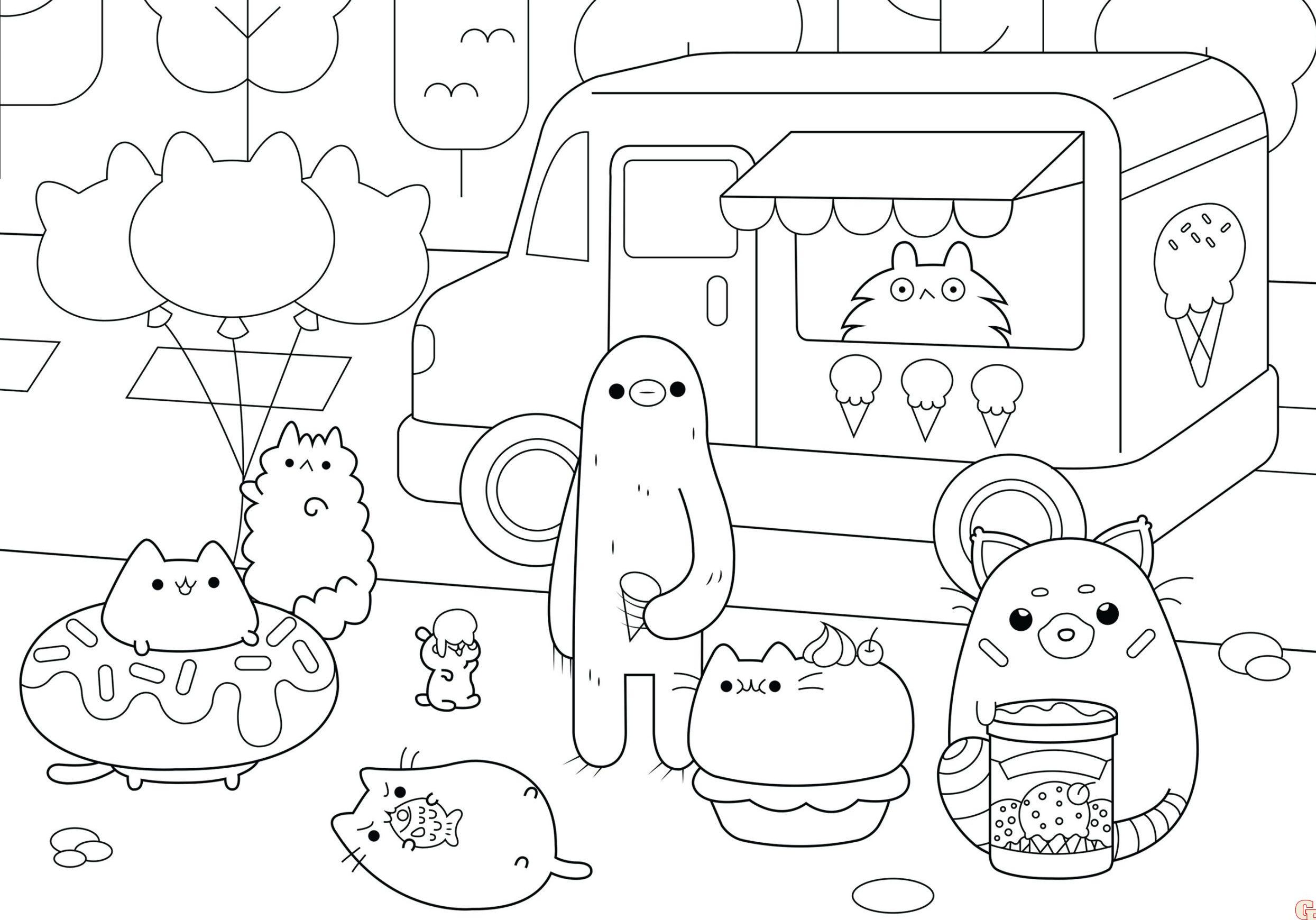 Dibujos para colorear Pusheen House 3