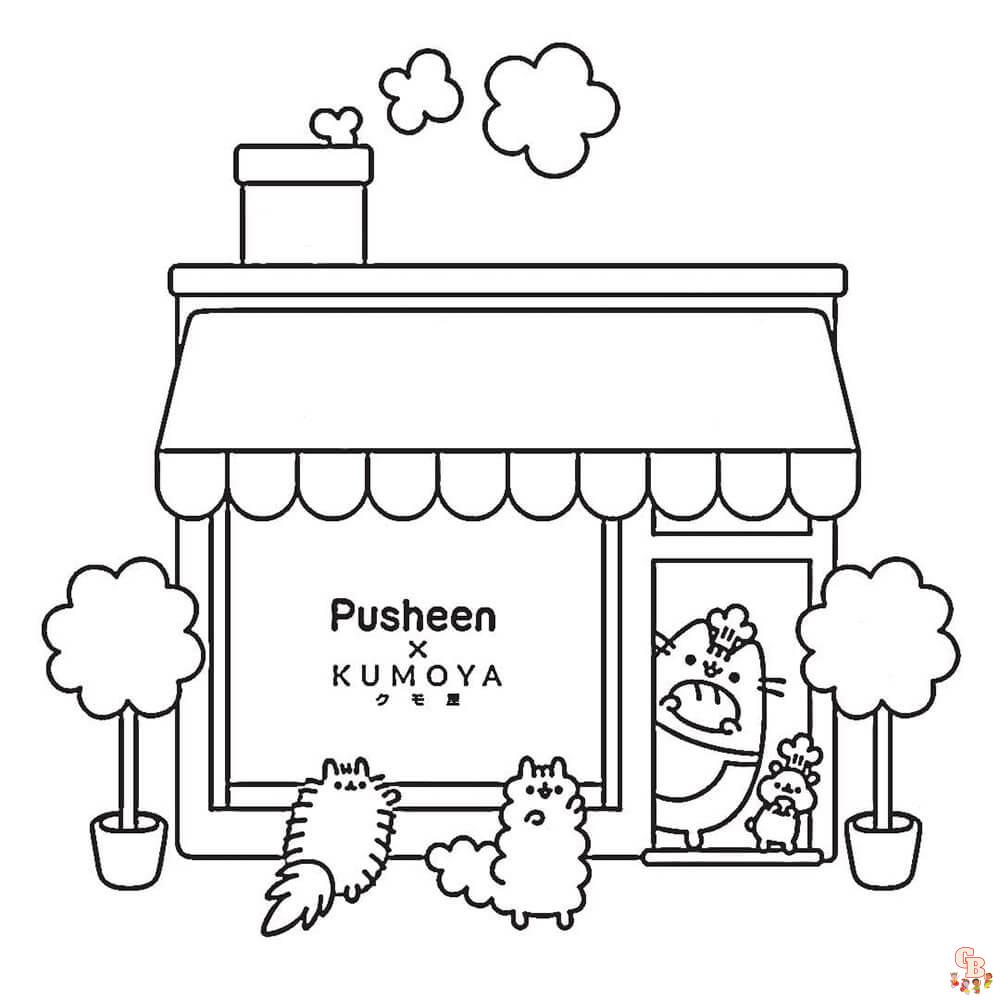 Dibujos para colorear Pusheen House 5