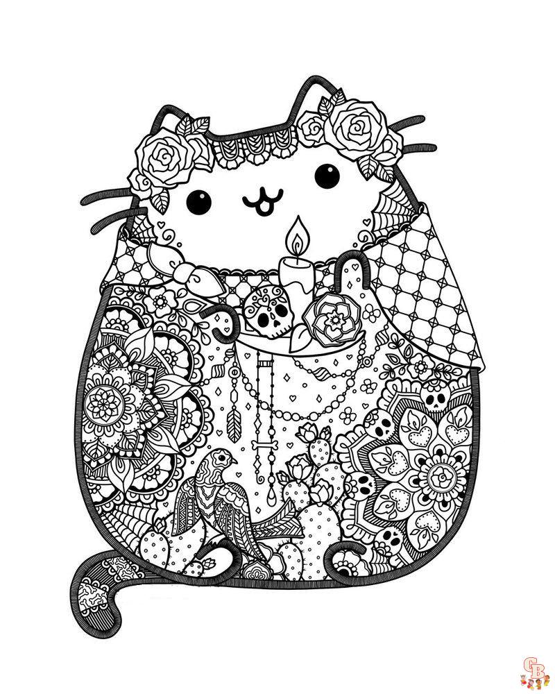 Pusheen Mandala Coloring Pages 2