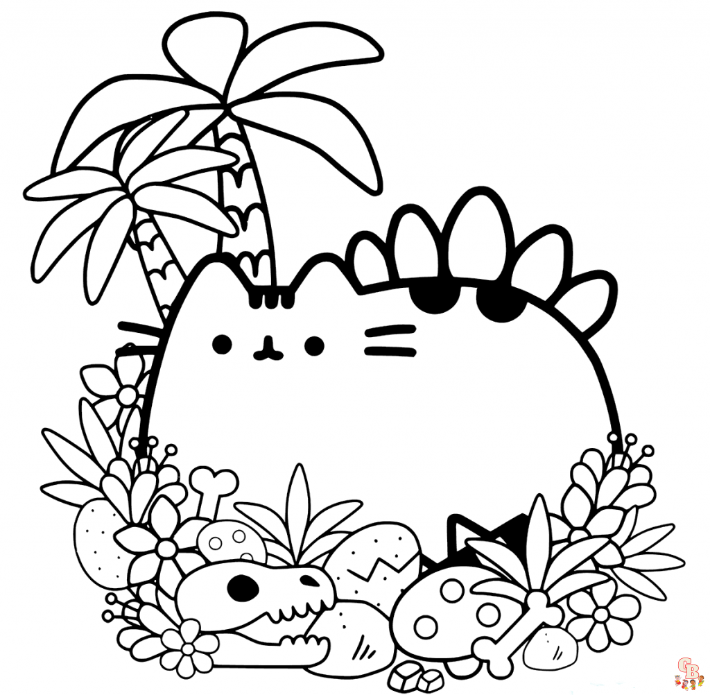Pusheen On The Beach Coloring Pages 2