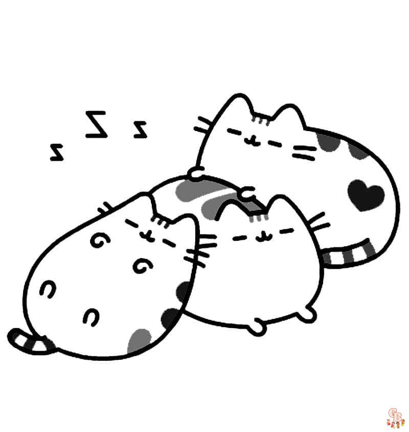 Pusheen Sleeping Coloring Pages 3