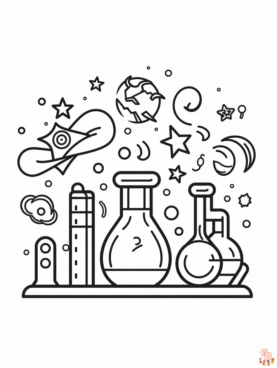 Science coloring pages easy