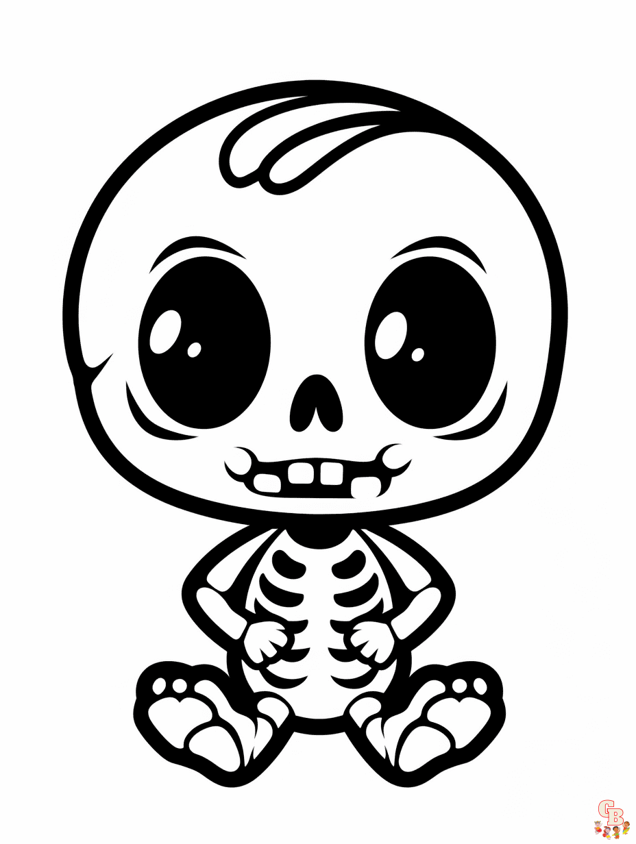 Skeleton coloring pages 7