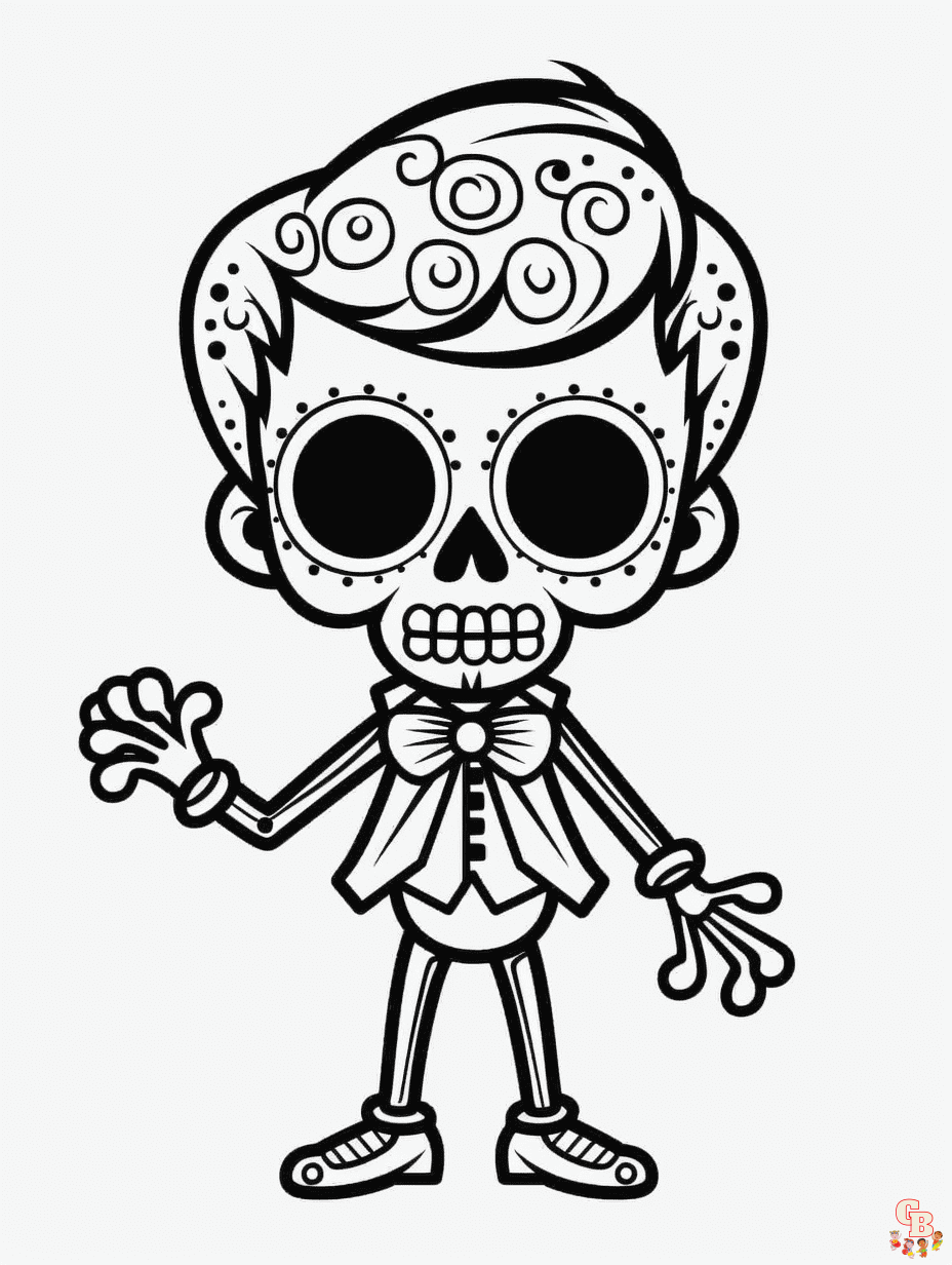 Skeleton coloring pages 8