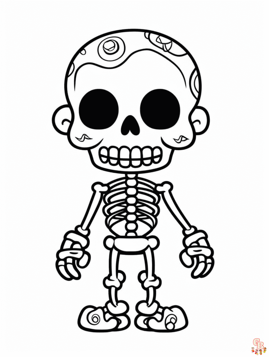 Skeleton coloring pages 9