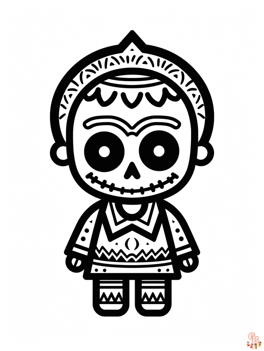 Skeleton coloring pages easy