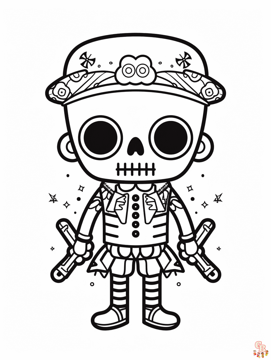 Skeleton coloring pages for kids