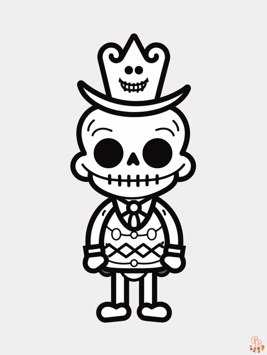 Skeleton coloring pages free