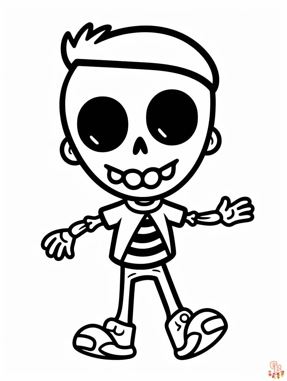 Skeleton coloring pages to print