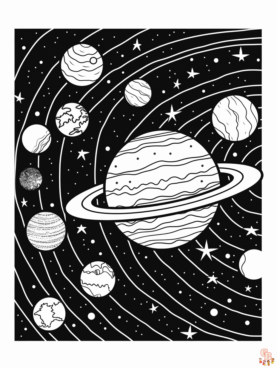 Solar System coloring pages free