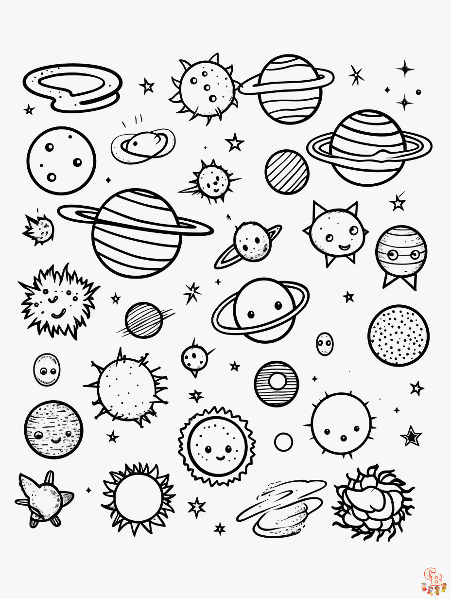 Dibujos del sistema solar para niños 