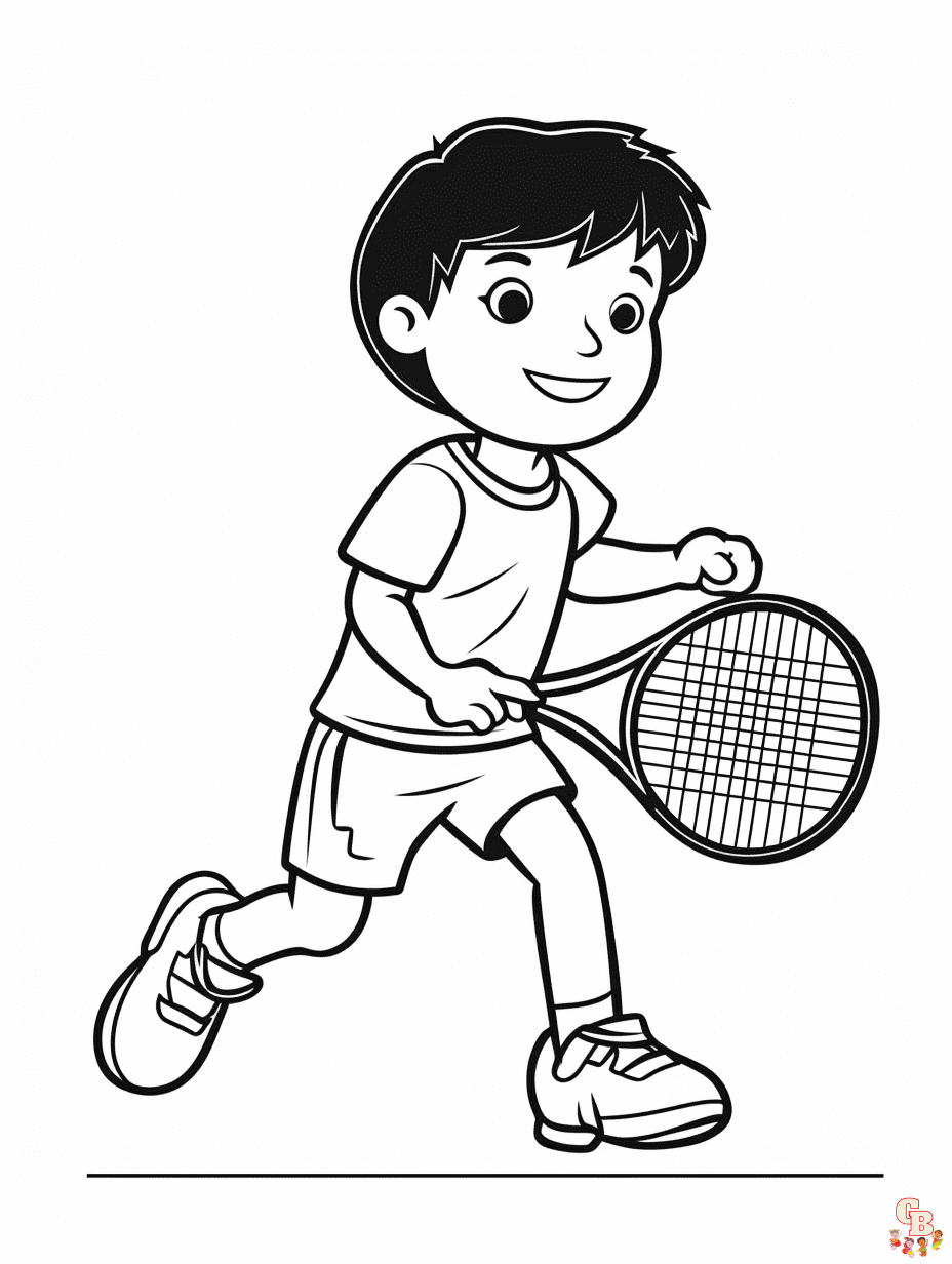 Desenho de Menina jogando o tênis para Colorir - Colorir.com