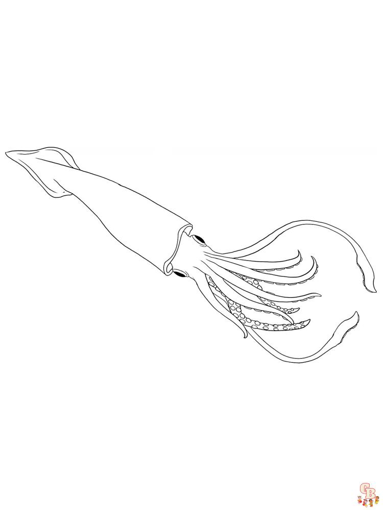 Squid Coloring Pages 10