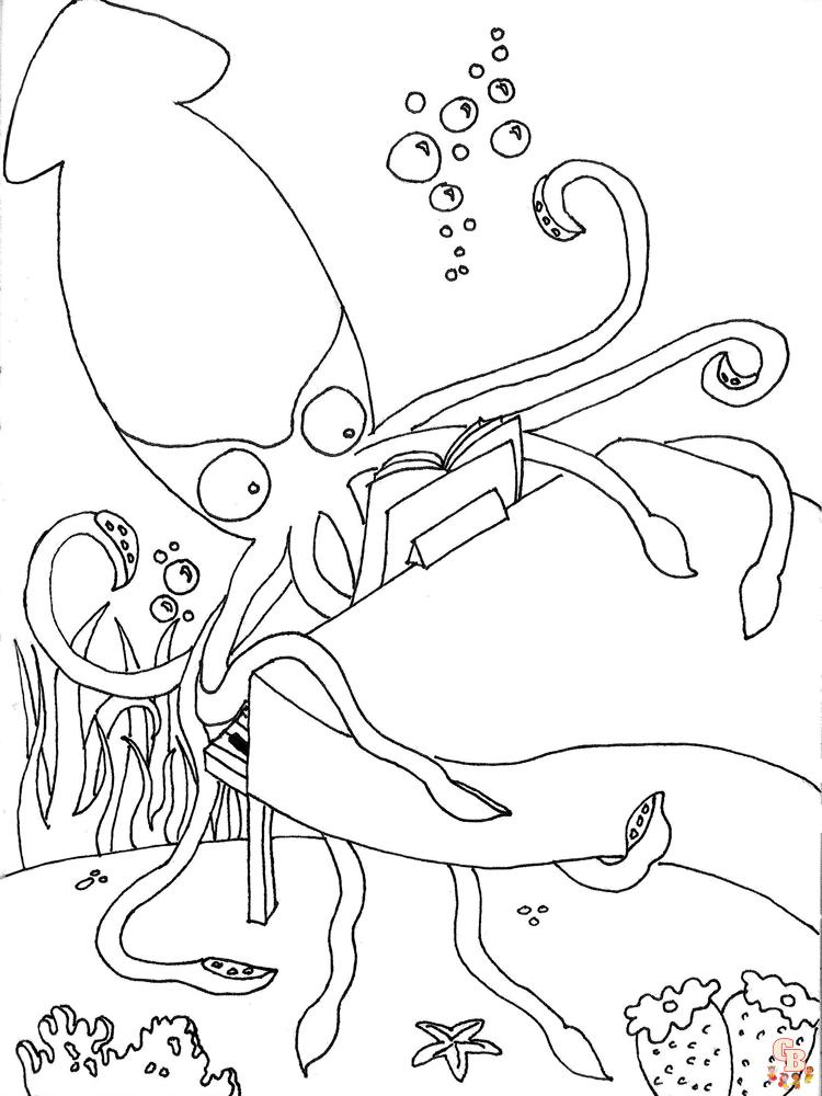 Squid Coloring Pages 14