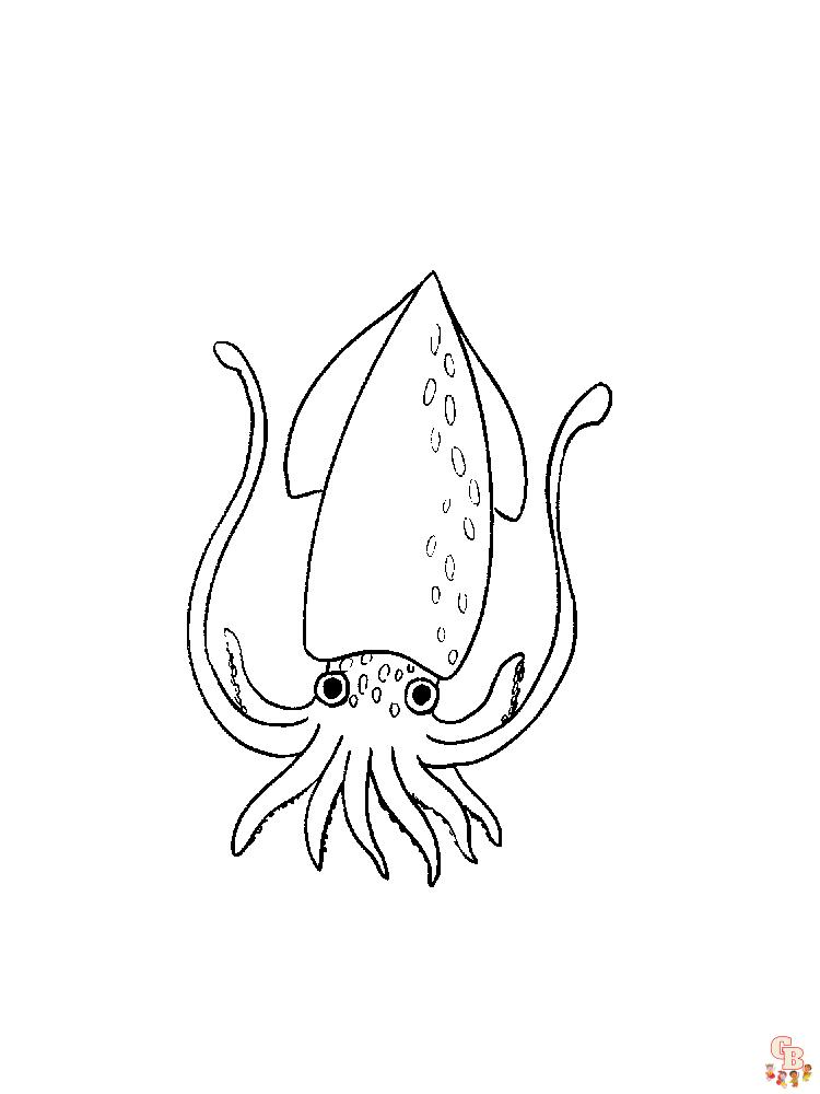 Squid Coloring Pages 15