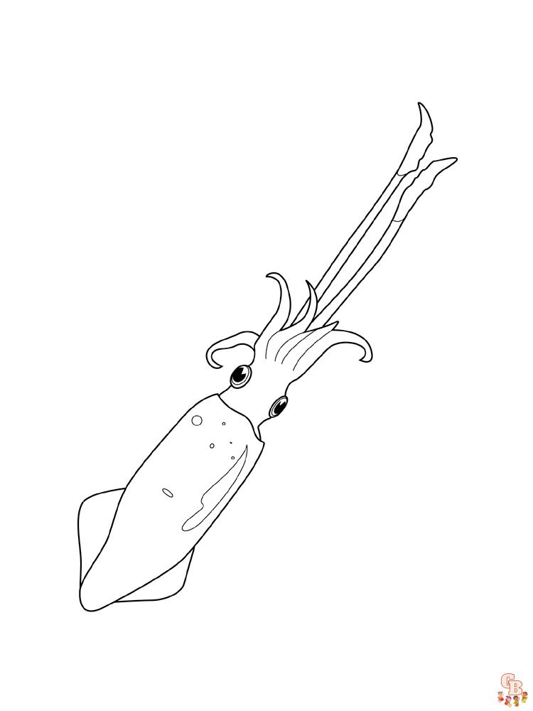 Squid Coloring Pages 8