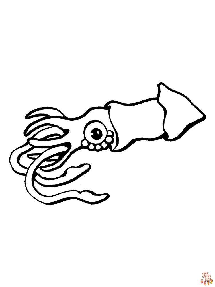 Squid Coloring Pages 9