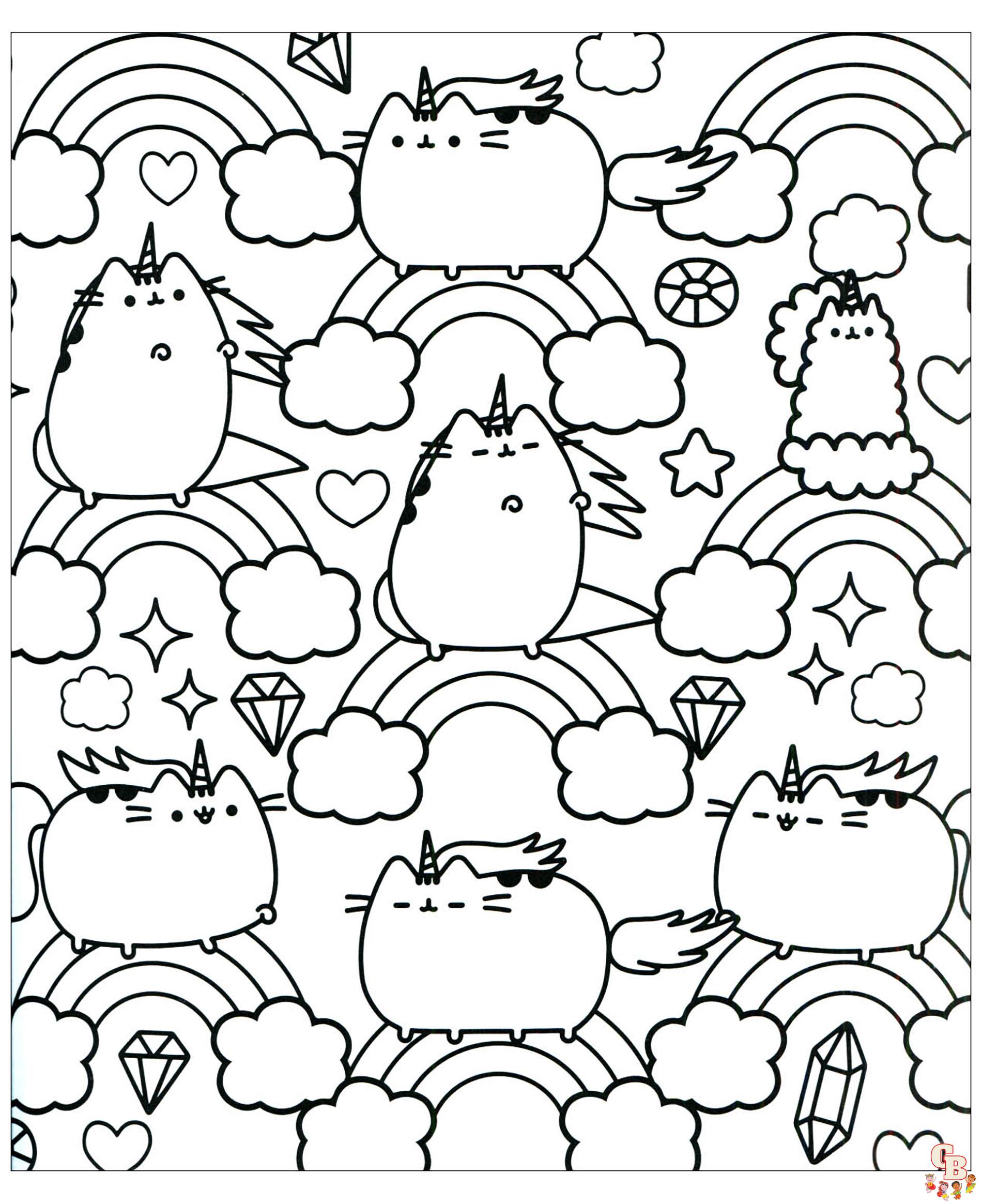 Dibujos Para Colorear De Tres Preciosos Pusheen 4