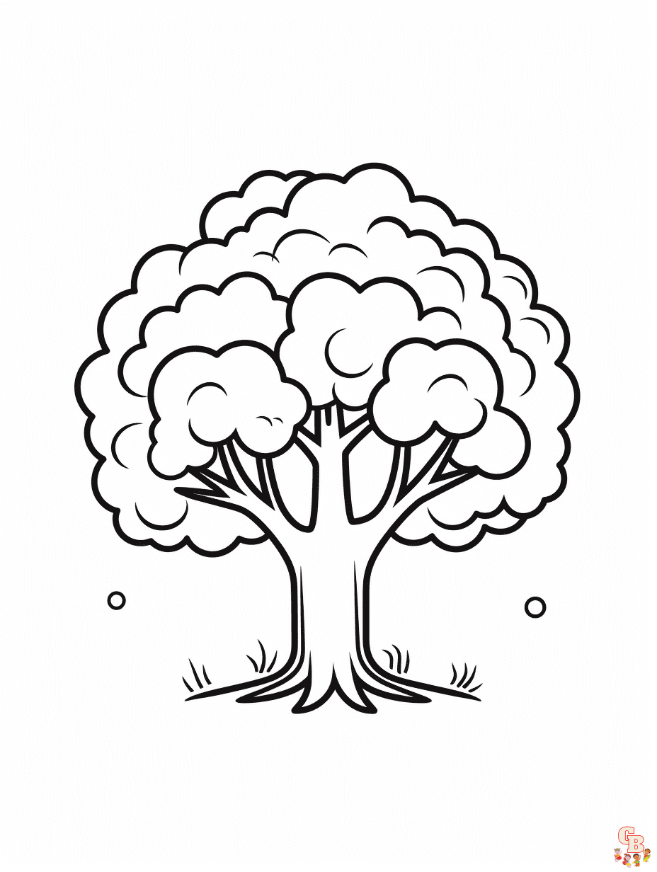 Tree coloring pages