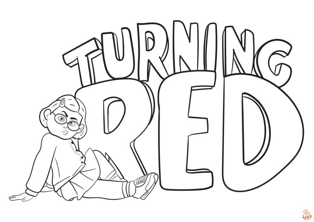 Turning Red coloring pages easy 1