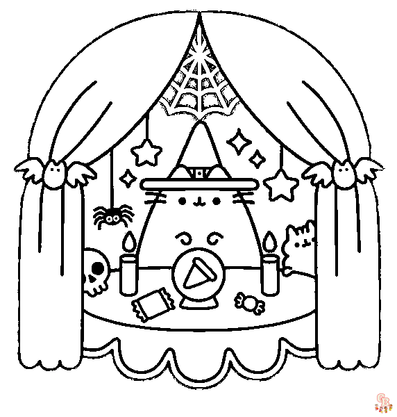 Witch Pusheen Coloring Pages 3