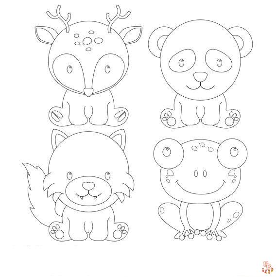 Woodland Animal Coloring Pages 2