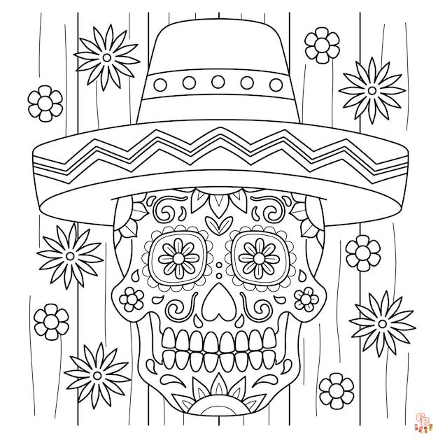 cinco de mayo skull coloring pages 23 1