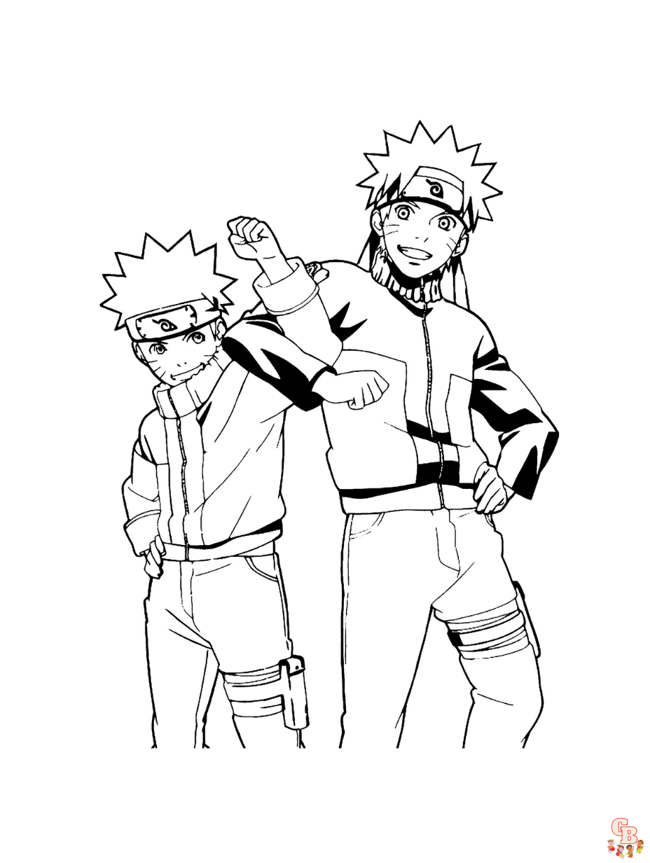 naruto black and white coloring pages
