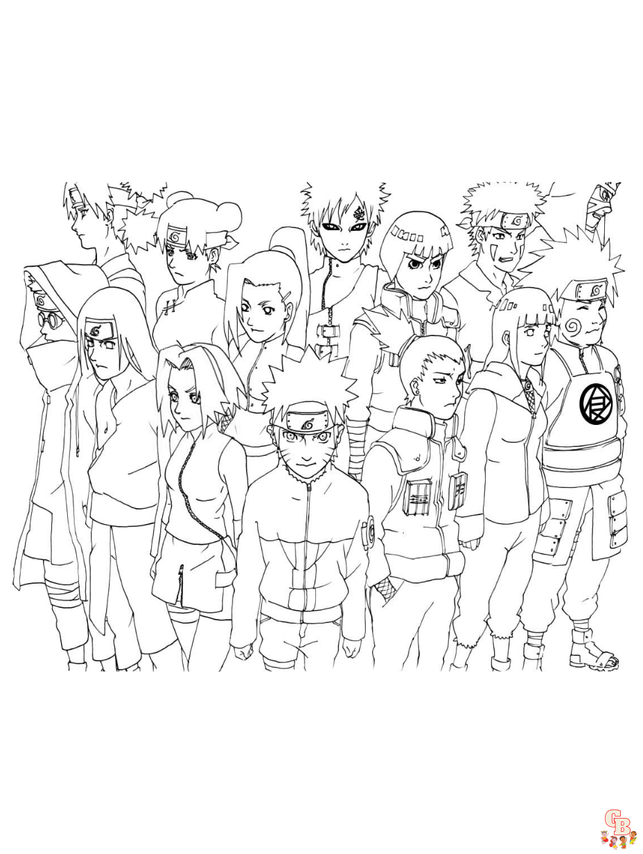 naruto characters coloring pages