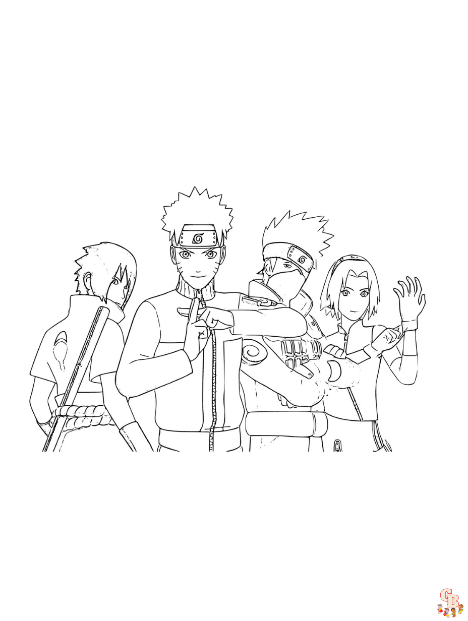 naruto coloring pages team 7