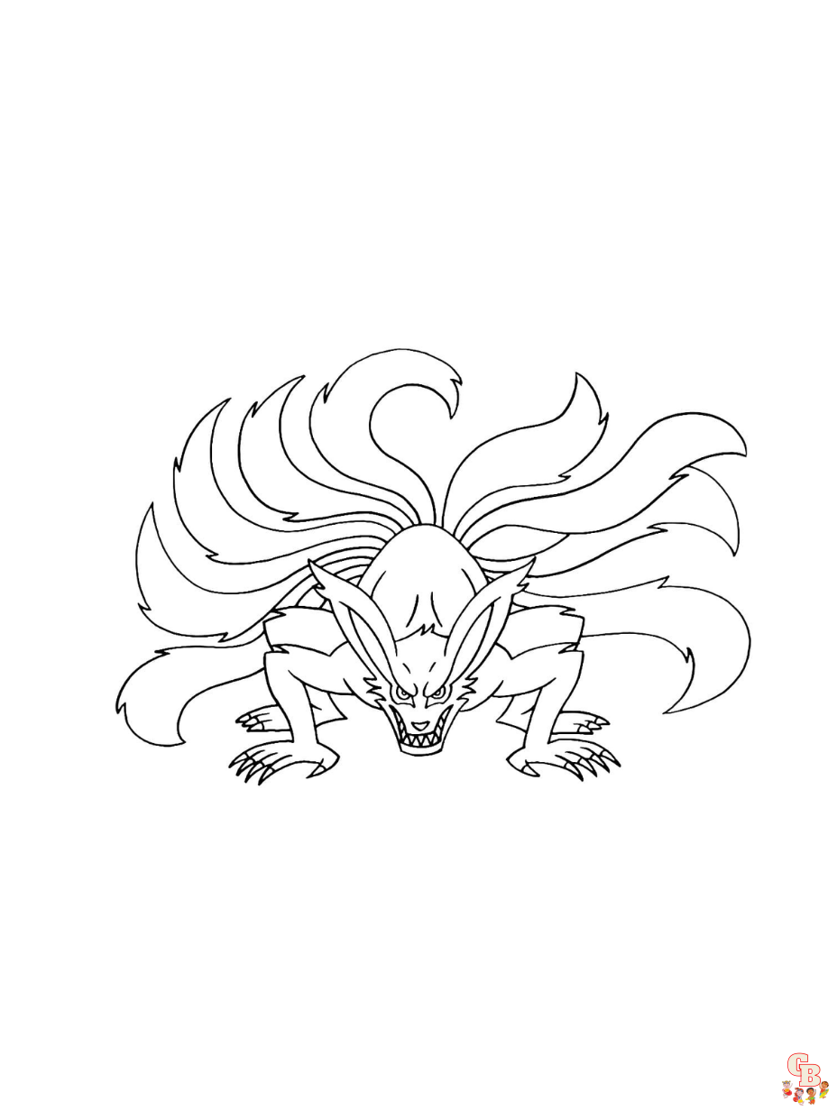 naruto nine tails coloring pages