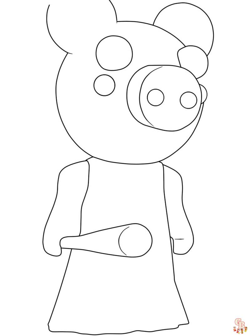 Desenhos de Piggy Roblox 8 para Colorir e Imprimir 