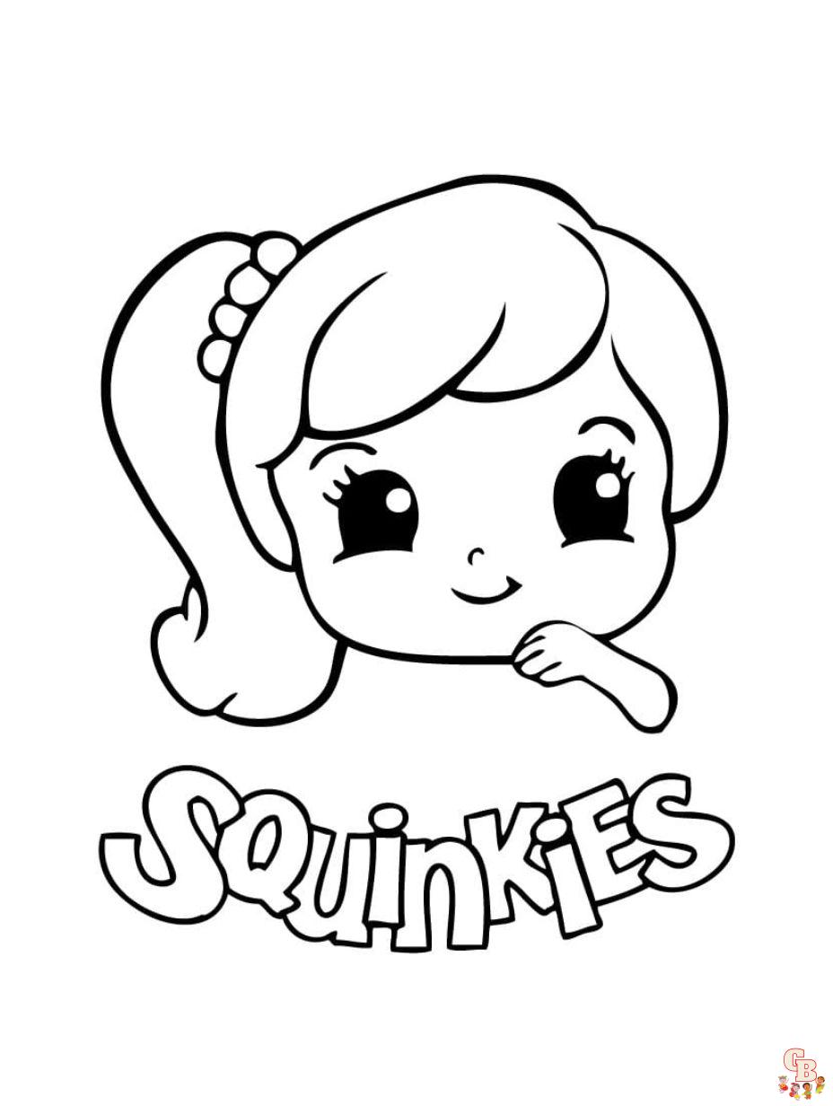 Cute Baby Squinkies Coloring Pages