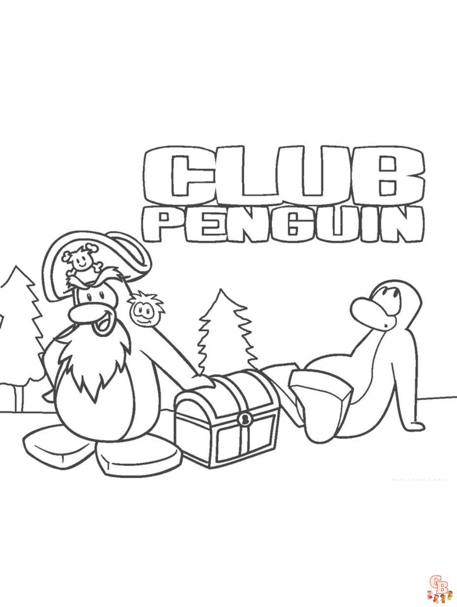 Cute Club Penguin coloring pages free