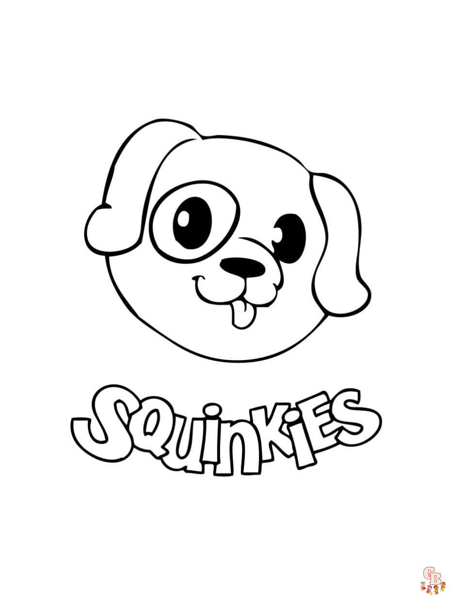 Cute Dog Squinkies coloring pages 2