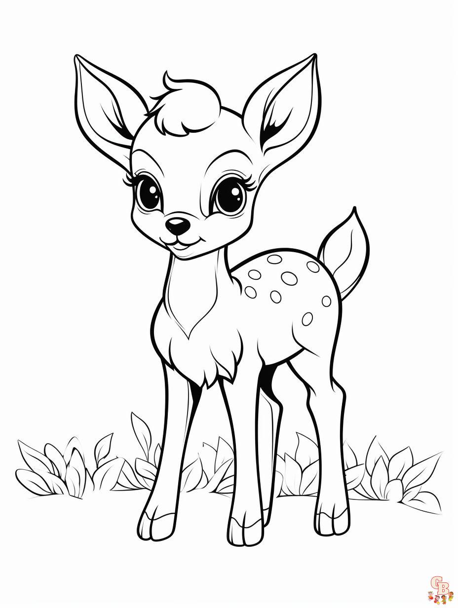 Cute Fawn coloring pages 2