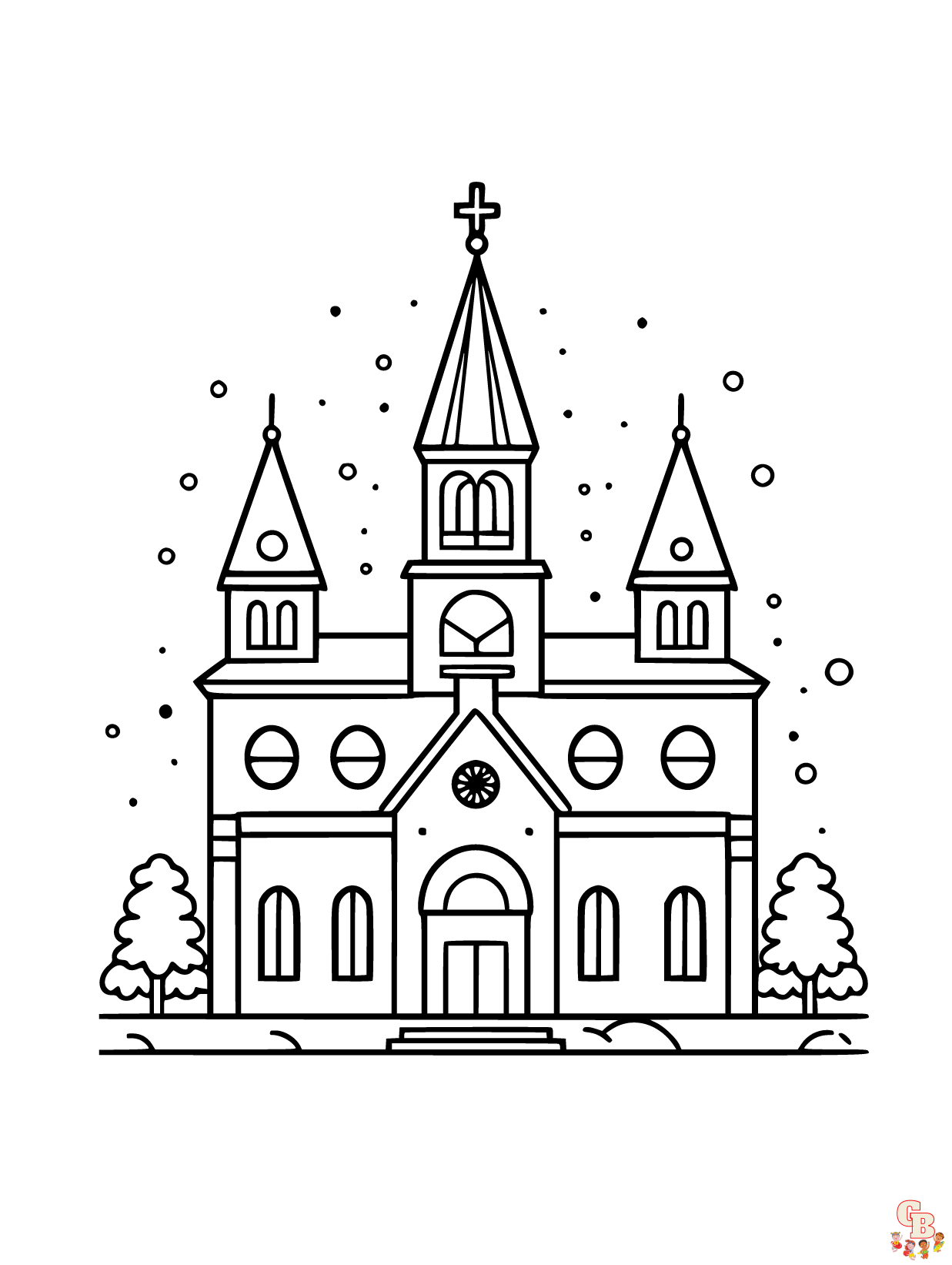 Free Church coloring pages for kids