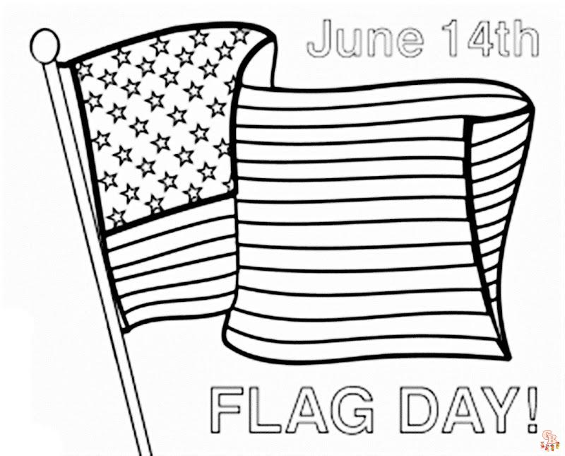 Free flag day coloring pages for kids