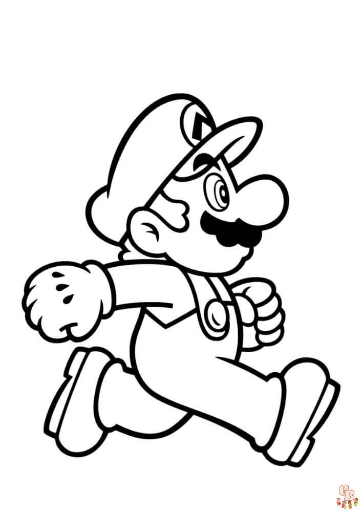 Free mario bros coloring pages for kids