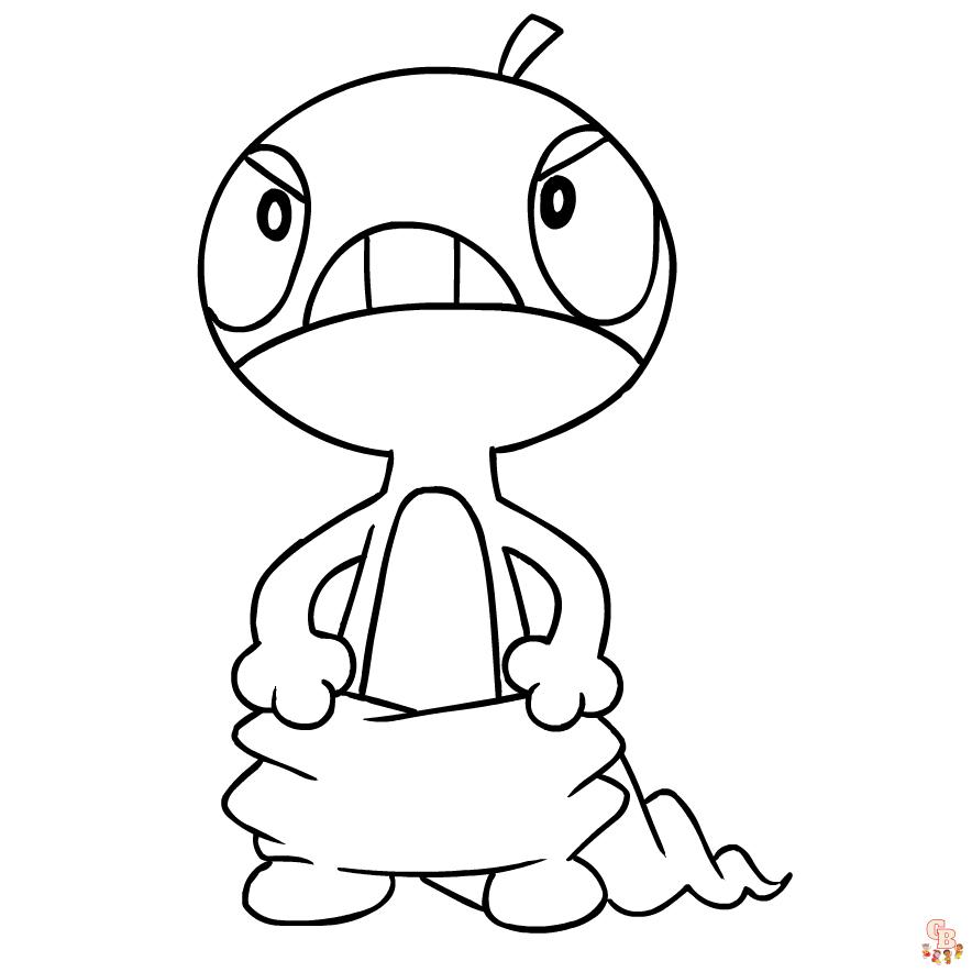 scraggy coloring pages printable pokemon