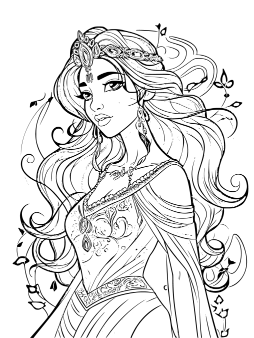 Discover the Magic of Jasmine Coloring Pages