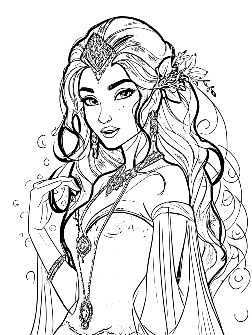 Discover the Magic of Jasmine Coloring Pages