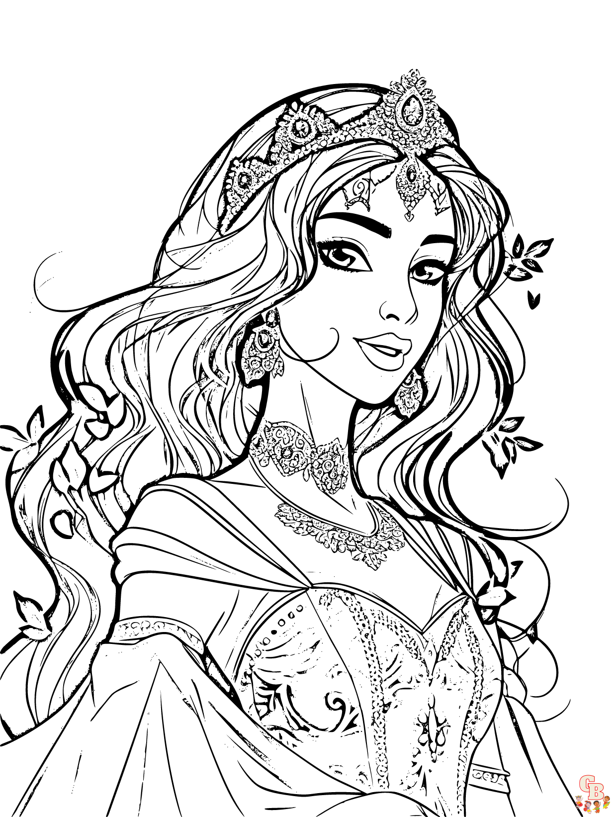 Jasmine coloring pages to print