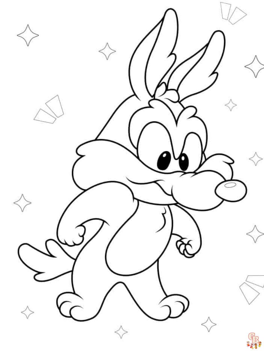 Printable Cute Baby Wile E Coyote coloring sheets