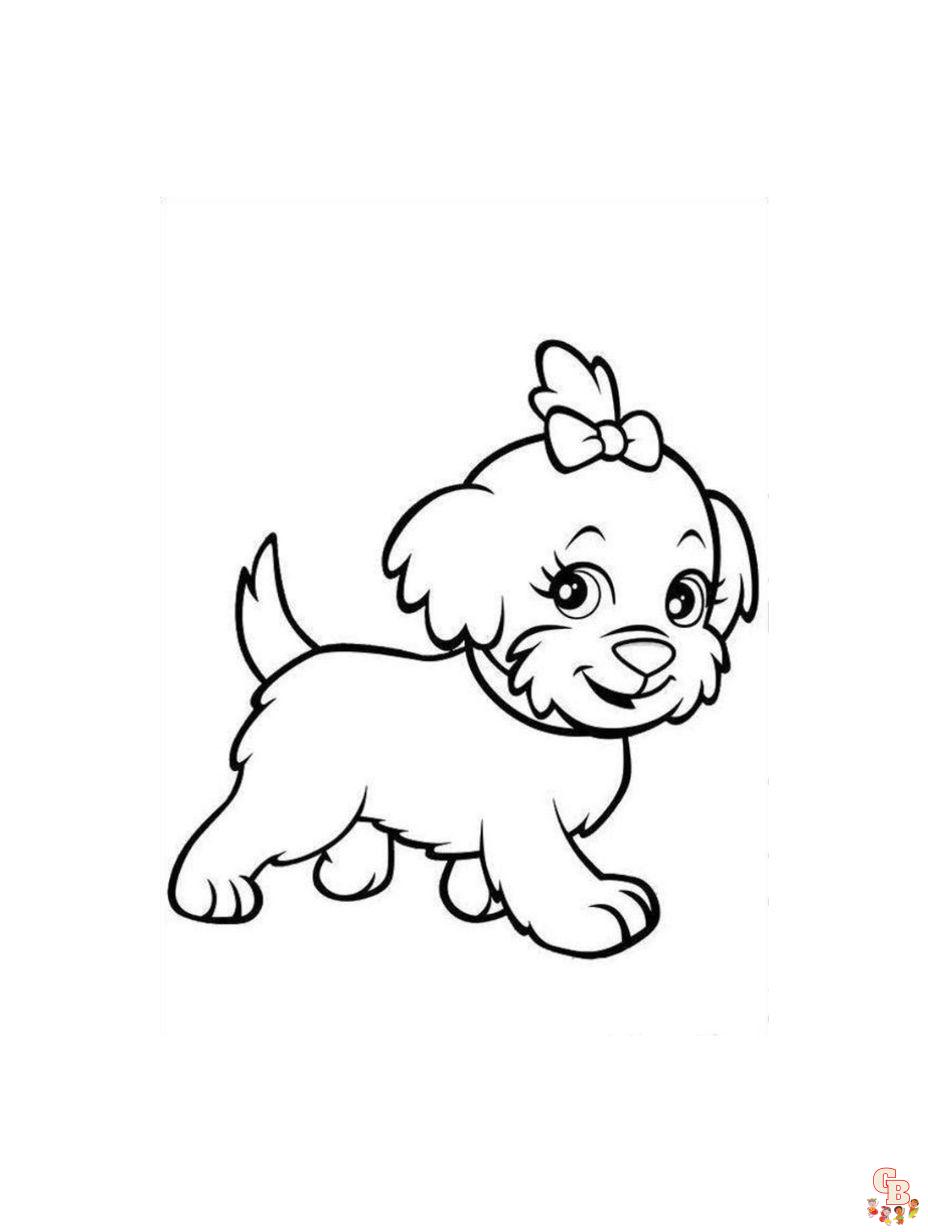 Printable Cute Dog Squinkies coloring sheets