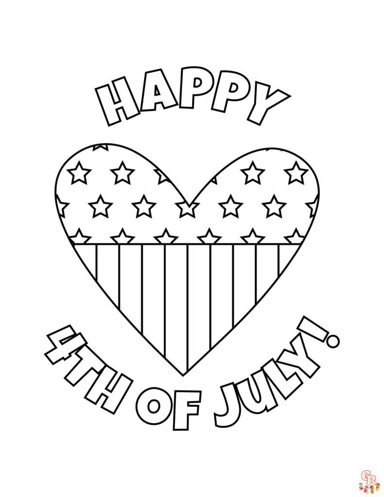 Feliz 4 de julho dia da independência americana para colorir para crianças  e adultos