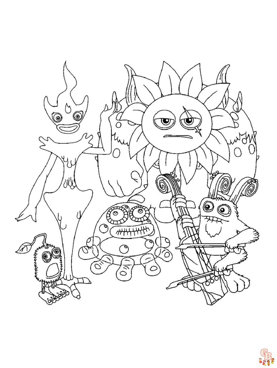 My Singing Monsters Coloring Book: Some monster piece paintings by