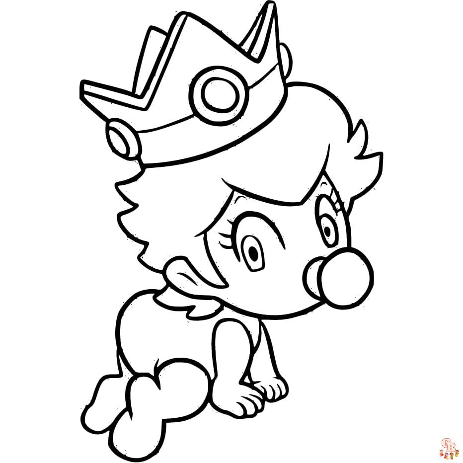 Super Mario – Princesa Daisy 02 – Imagens para Colorir